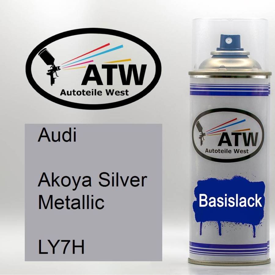 Audi, Akoya Silver Metallic, LY7H: 400ml Sprühdose, von ATW Autoteile West.